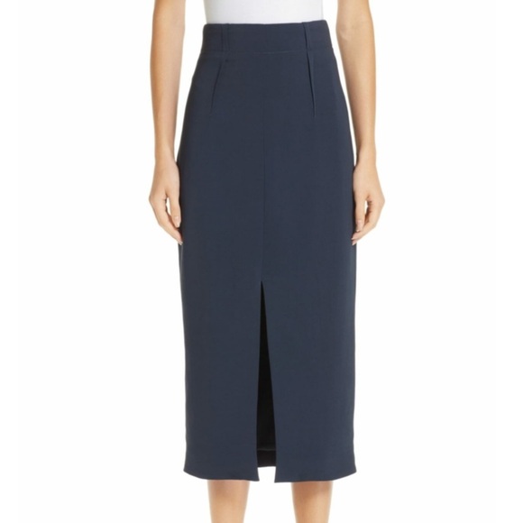 Cushnie High Waist Pencil Skirt In Navy Blue Size 12 Amazing Condition! - Picture 1 of 11